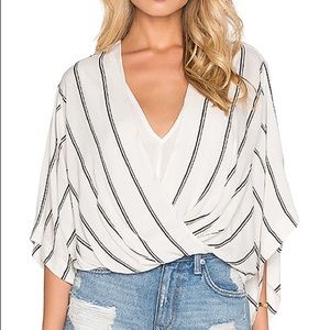 Free People Sleepy Time Stripped Kimono Blouse